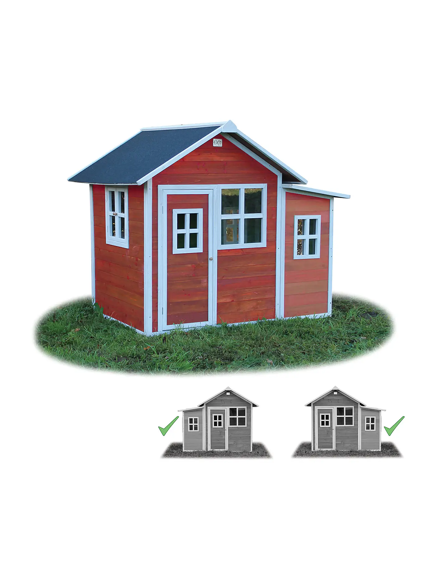 EXIT TOYS | Loft 150 Holzspielhaus - rot | 